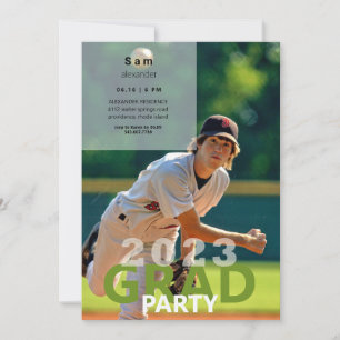 2023 Einladung zur Baseball Foto Graduation Party 