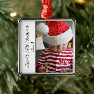 2023 Erstes Weihnachtsfest im Baby-Foto Ornament Aus Metall