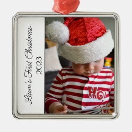 2023 Erstes Weihnachtsfest im Baby-Foto Ornament Aus Metall