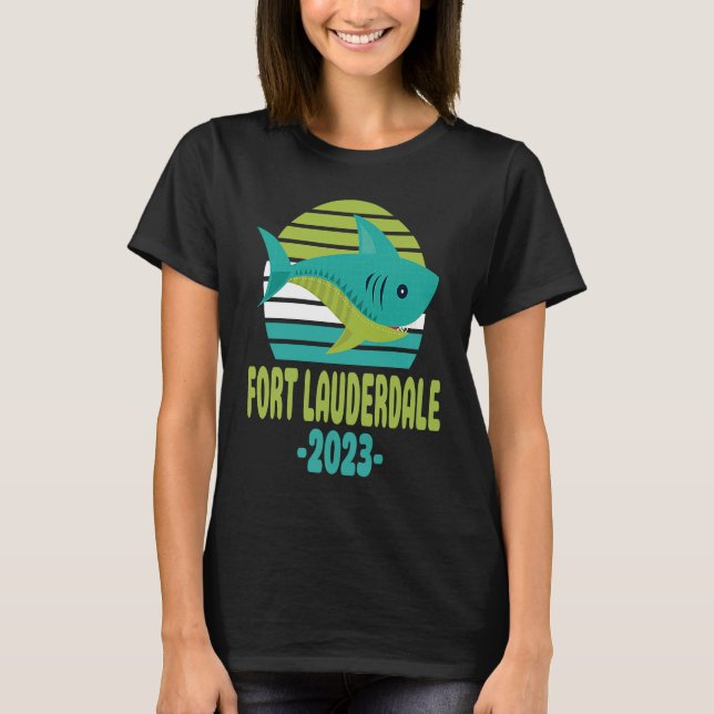 2023 Fort Lauderdale Florida Shark T-Shirt (Vorderseite)