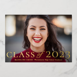 2023 Foto Abschluss Gold Folieneinladung