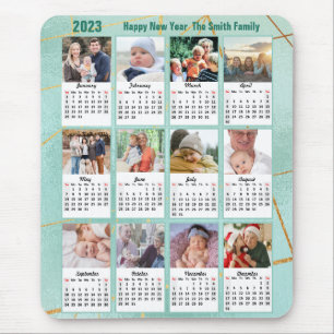 2023 Foto der 12-Familie Modernes Green Simple Mousepad