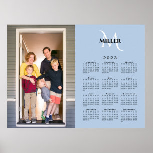 2023 Foto-Monogramm des benutzerdefinierten Kalend Poster