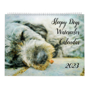 2023 Funny Lazy Sleepy Dog Welpe Antiangst Geschen Kalender