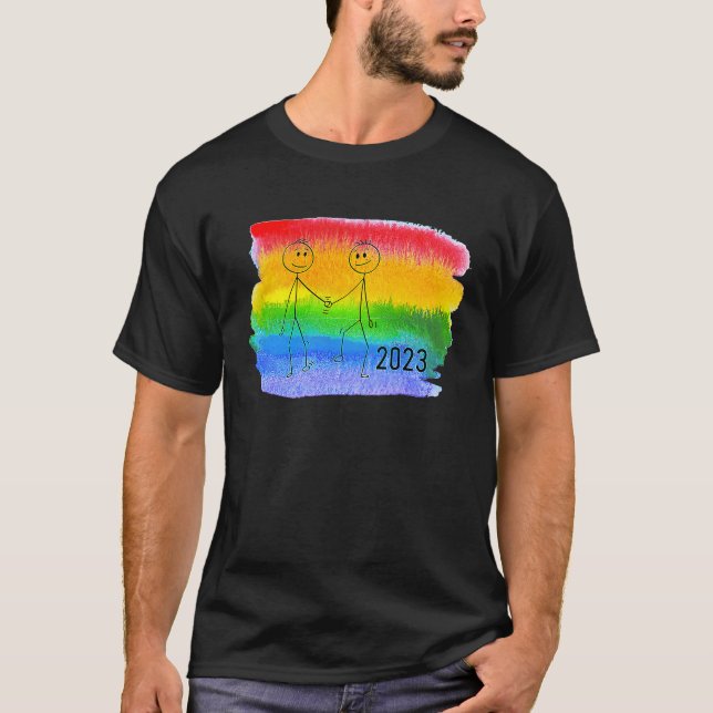 2023 für homosexuelle Männer Pride CSD homosexuell T-Shirt (Vorderseite)