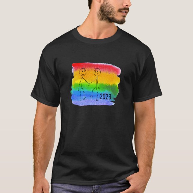 2023 für homosexuelle Männer Pride CSD homosexuell T-Shirt (Vorderseite)