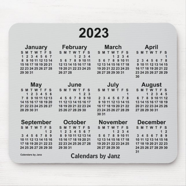 2023 Gainsborough Gray Calendar von Janz Mouse Pad Mousepad (Vorne)