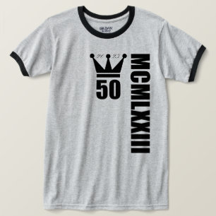 2023 Geboren 1973 römische Zahlen 50 Jahre alt T-Shirt