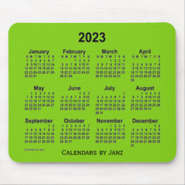 2023 Gelber grüner Kalender von Janz Mouse Pad Mousepad