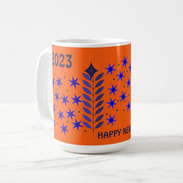 2023 GLÜCKLICH NEUJÄHRIGE TASSE GIFT JEMAND FEIERN (Vorderseite Links)