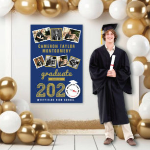 2023 Gold Sketch Grad 7 Foto Collage Abschluss Poster