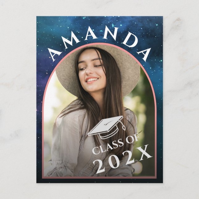 2023 Grad Foto Graduate Ankündigung Postkarte (Vorderseite)