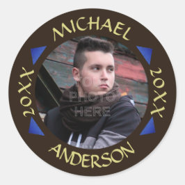 2023 Graduation Party Foto Personalisiert Moderne Runder Aufkleber