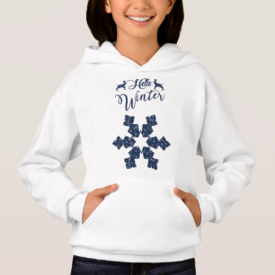 2023 Hallo Winter Holiday Snowflake Muster Hoodie