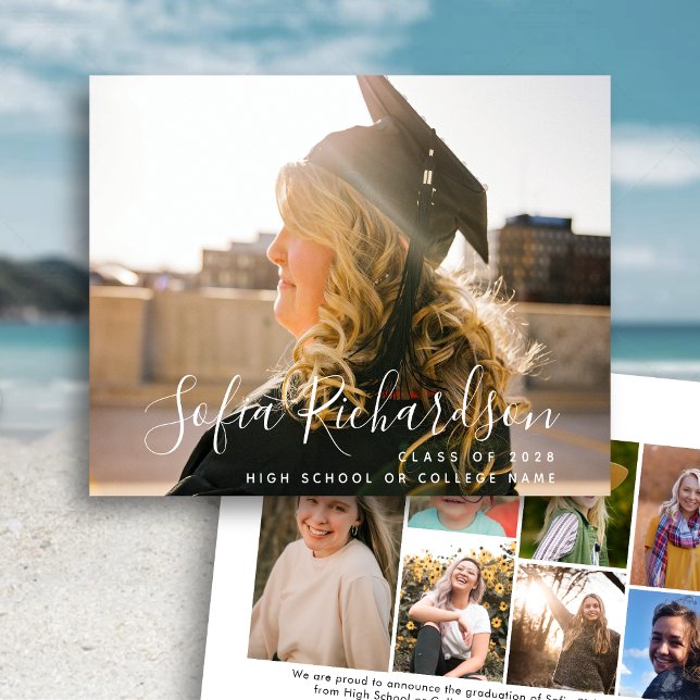 2023 HAUSHALT Modernes Script 8 Foto Ankündigung Flyer (Von Creator hochgeladen)