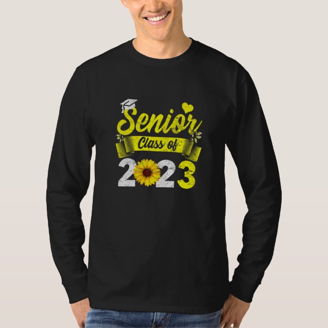 2023 Hochrangige Klasse 2023 Sonnenblumen Graduate T-Shirt (Vorderseite)