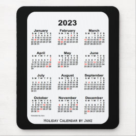 2023 Holiday Two Tone Black Calendar von Janz Mousepad