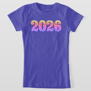 2023 im T - Shirt der farbenfrohen Schädel