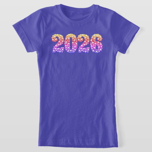 2023 im T - Shirt der farbenfrohen Schädel (Ablage )