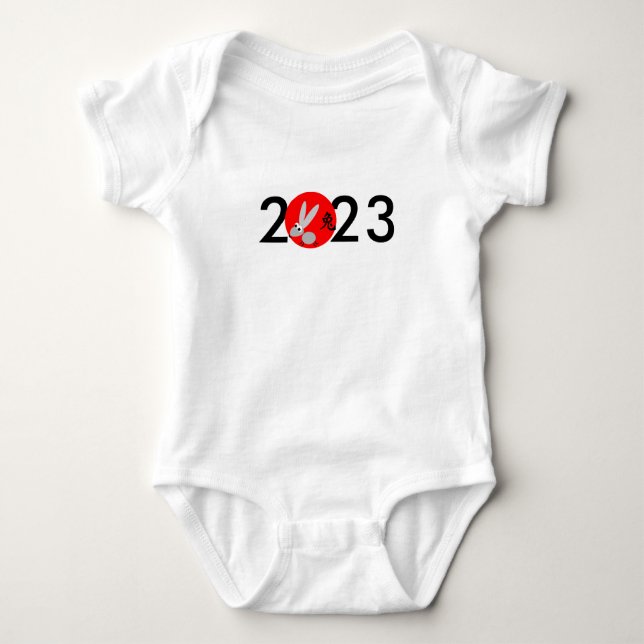 2023 Jahr der KaninchenBaby-Kleidung Baby Strampler (Vorderseite)