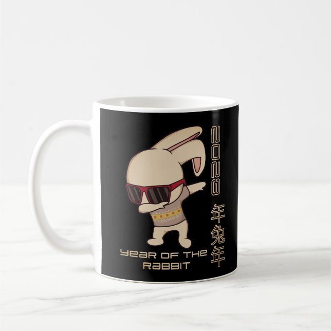 2023 JAHR DER RABBIT chinesischen Geschenkidee Neu Kaffeetasse (Links)