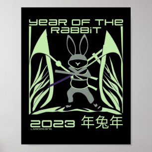 2023 JAHR DER RABBIT chinesischen Geschenkidee Neu Poster