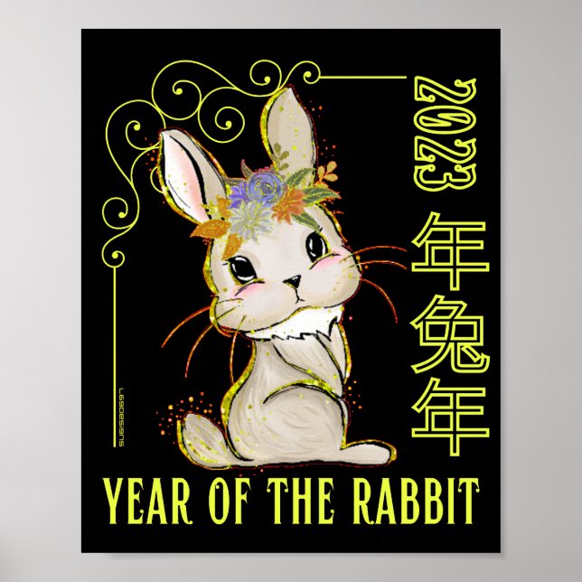 2023 JAHR DER RABBIT chinesischen Geschenkidee Neu Poster (Vorne)