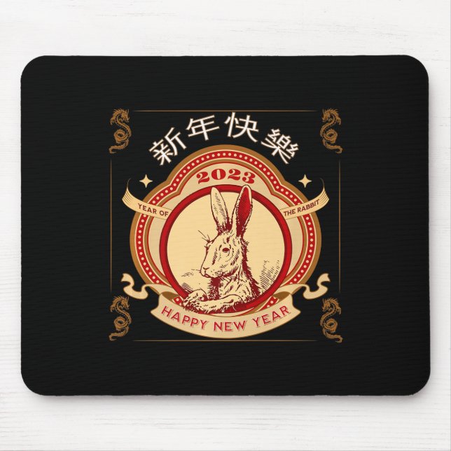 2023 Jahr des Kaninchen Chinesisches Jahr 2023 Zod Mousepad (Vorne)