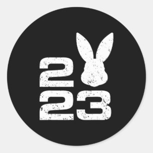 2023 Jahr des Kaninchens Zodiac Chinesischer Luna Runder Aufkleber
