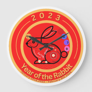 2023-Jahr des Rabbit Design Classic Acryl Pr Große Wanduhr