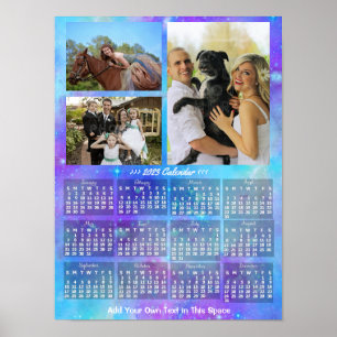 2023 Jahres-Monats-Kalender Boho-Aquarell 3 Foto Poster