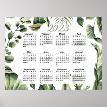 2023 Jahreskalender, Wasserfarben-Kalender, Montag