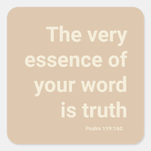 2023 JW Jahr Text Psalm 119:160 Minimal Beige Quadratischer Aufkleber