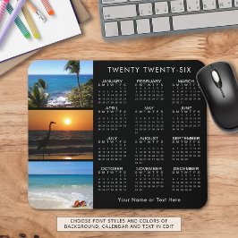 2023 Kalender 3 Foto Personalisiert Schwarz Mousepad
