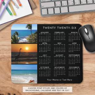 2023 Kalender 3 Foto Personalisiert Schwarz Mousepad