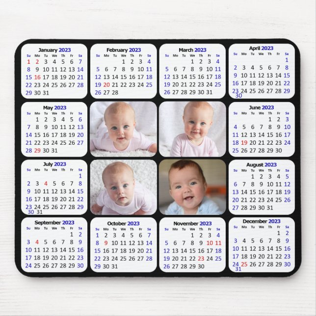 2023 Kalender Benutzerdefiniertes Foto Modernes Mousepad (Vorne)