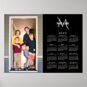 2023 Kalender Benutzerdefiniertes Foto Monogramm N Poster