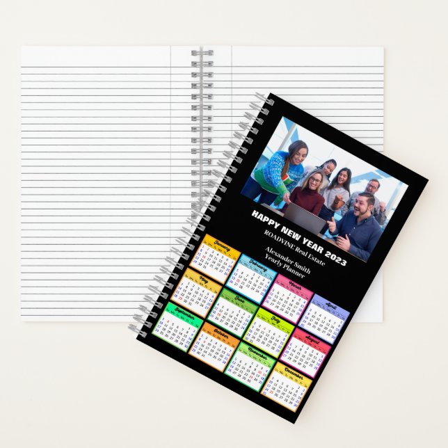 2023 Kalender Business Custom Foto Modernes Black Notizbuch (Innen)