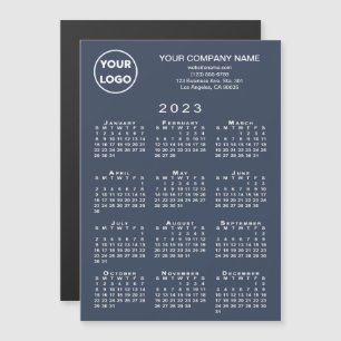2023 Kalender Business Logo Text Navy Magnet Card