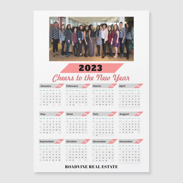 2023 Kalender Corporate Business Foto Magnetic Magnetkarte (Vorderseite)