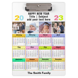 2023 Kalender Custom Family 4 Foto Modern Klemmbrett