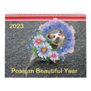 2023 Kalender farbenfroher Frosch Opossum