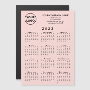 2023 Kalender Firmenlogo Text rosa Magnet