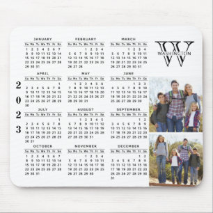 2023 Kalender Foto Mit Monogramm Schwarz Mousepad