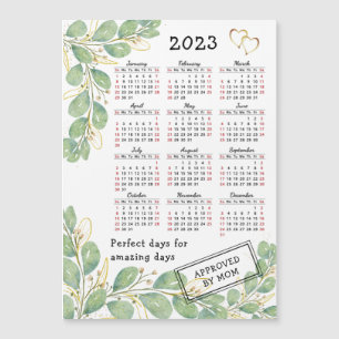 2023 Kalender Magnet Eukalyptus Weißes Schwarzes R
