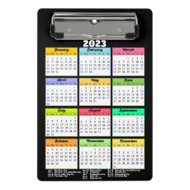 2023 Kalender mit öffentlichen Feiertagen Moderne Mini Klemmbrett