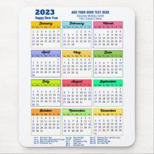 2023 Kalender mit Public Holidays Modern Blue Mousepad