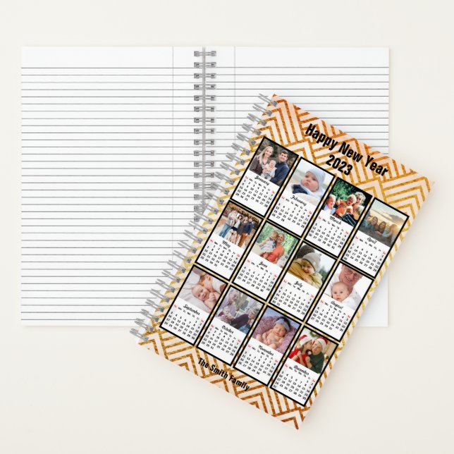 2023 Kalender Moderne 12 Foto Custom DIY Notizbuch (Innen)