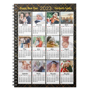 2023 Kalender Moderne Familie 12 Foto Collage DIY Notizblock