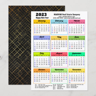 2023 Kalender Modernes Drehbuch Minimalistisches G Feiertagskarte